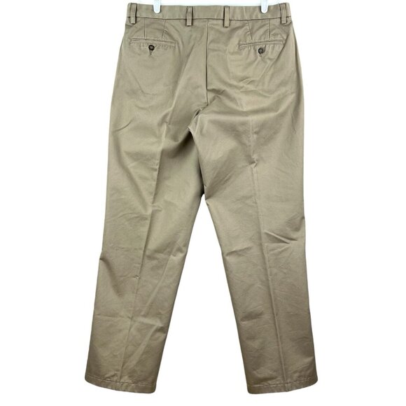 Dockers Men's Relaxed Fit Tan Pants Size 38x34 Flat Front Cotton - Picture 3 of 11